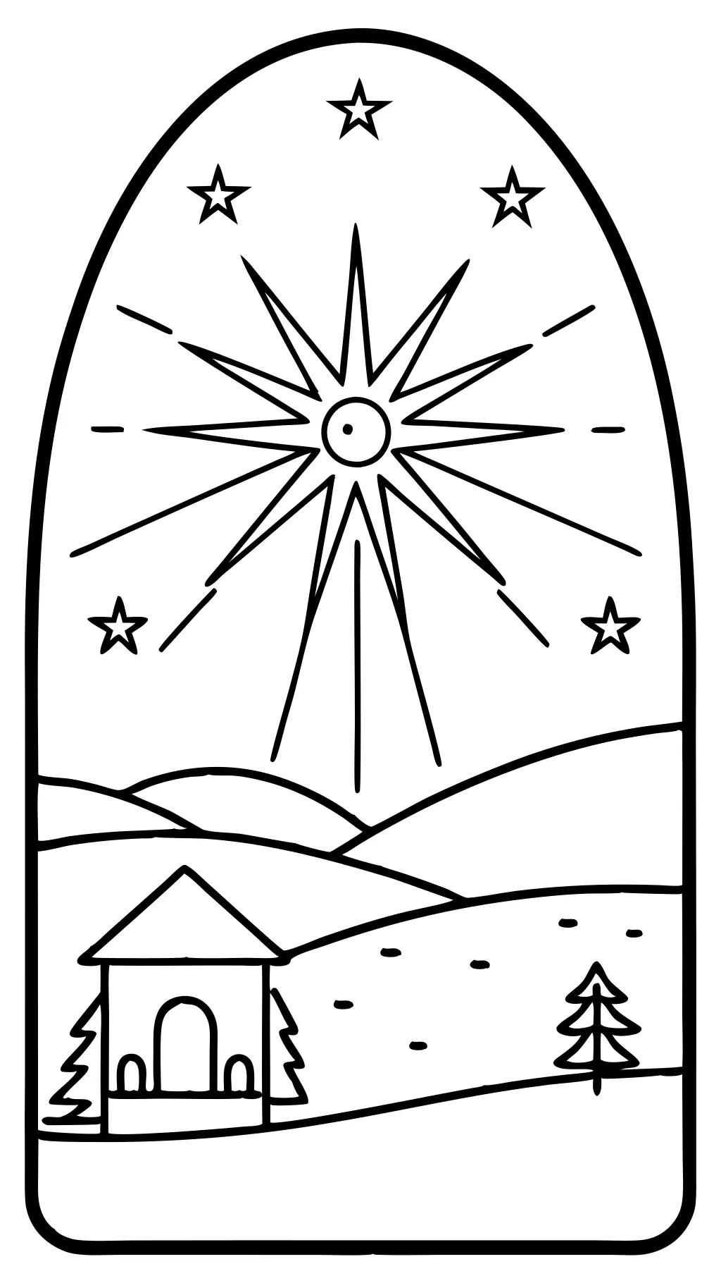 nativity star coloring page